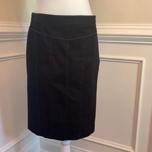 LOFT black denim pencil skirt